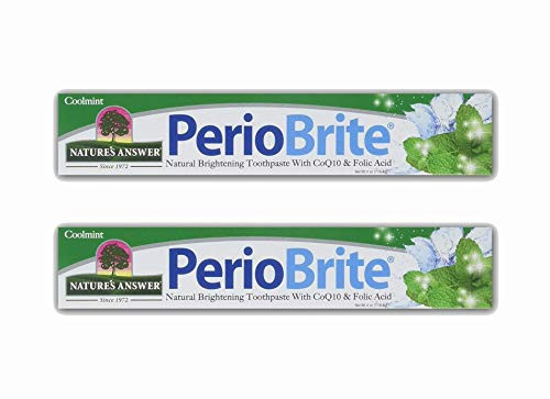 Natures Answer PerioBrite Natural Toothpaste Cool Mint 4Ounce Pack of 2 Dentist Formulated Fluoride Free with CoQ10  Folic Acid