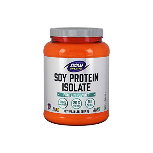 NOW Sports Nutrition Soy Protein Isolate 20 G 0 Carbs Unflavored Powder 2Pound