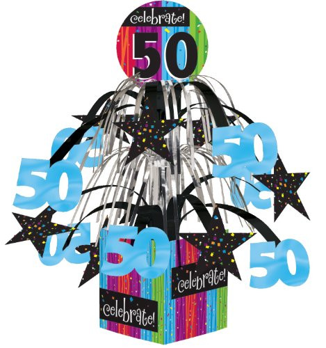 Creative Converting Party Decoration Metallic Foil Cascading Centerpiece Milestone Celebrations 50th