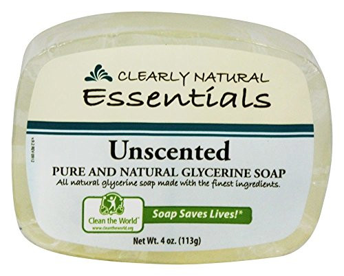 Clearly Natural Glycerin Bar Soap Unscented 4oz Bar Pack of 6 Clearly Natural Glycerin Bar Soap Unscented 4oz Bar Pack of 6