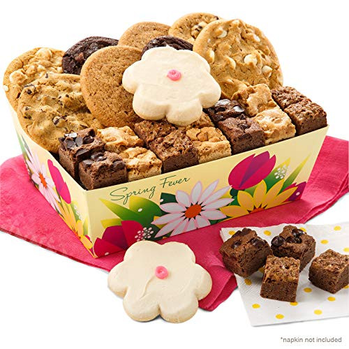 Mrs Fields Cookies Flower Crate Includes 8 Original Cookies 2 Large Brownie Bars and 2 HandFrosted Cookies  Perfect Birthday Thank You or Thinking of You Gift