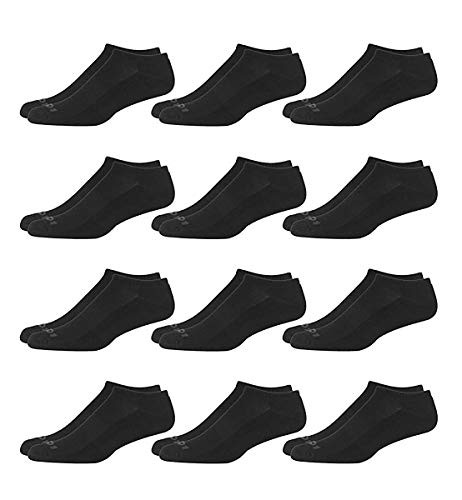 AND1 Mens Athletic Arch Compression Cushion Comfort No Show Socks 12 Pack Size Shoe Size 6125 Black