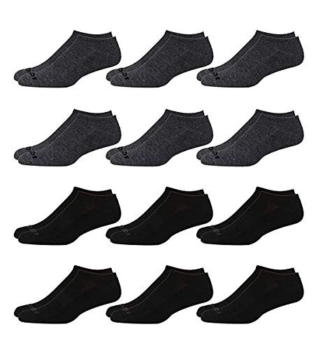 AND1 Mens Athletic Arch Compression Cushion Comfort No Show Socks 12 Pack Size Shoe Size 6125 GrayBlack