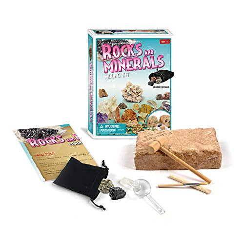 XX Gem Rock Mineral Dig Kit for Kids Dig up 5 Rocks and Minerals Mining Gift Boys Girls Excavation Toys