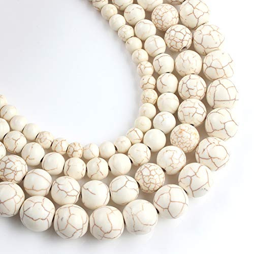 Yochus 8mm White Turquoises Round Loose Beads Frost Dull Polish Agat Beads for Jewelry Making