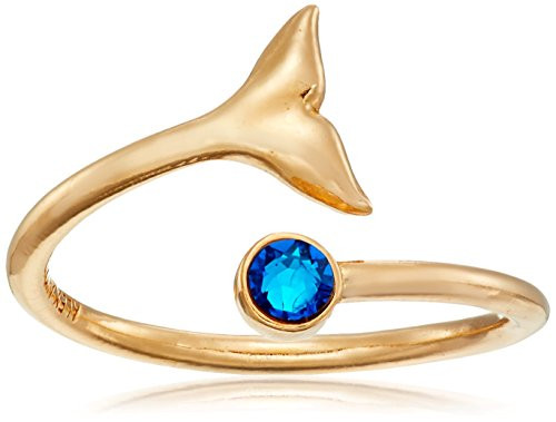 Alex and Ani Ring Wrap Whale Tail 14k Gold Plated Stackable Ring Size 57