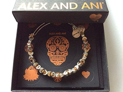 Alex and Ani Moon and Star Beaded Bangle Rafaelian Silver One Size