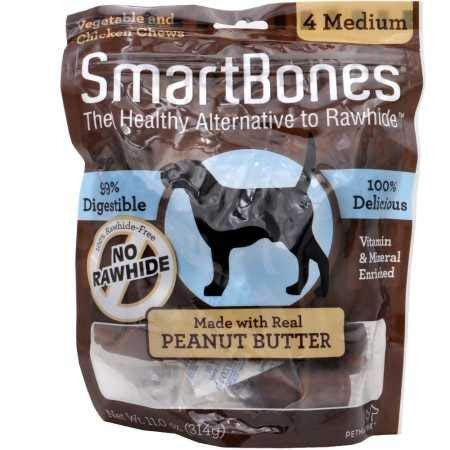 SmartBones Medium Peanut Butter Chews 4 Pack