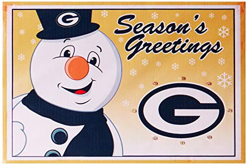 FOCO NFL Green Bay Packers Canvas Holiday Snowman Light Up Sign