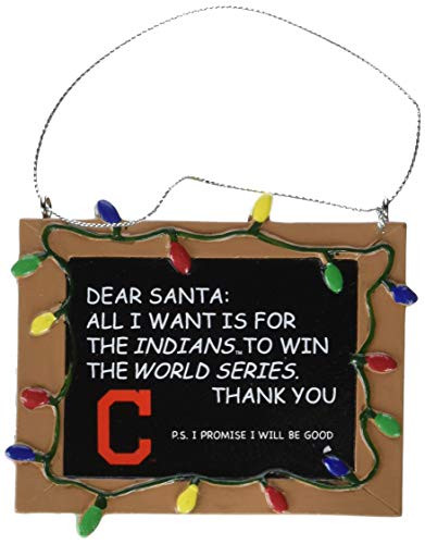 FOCO MLB Cleveland Indians Resin Chalkboard Sign Ornament