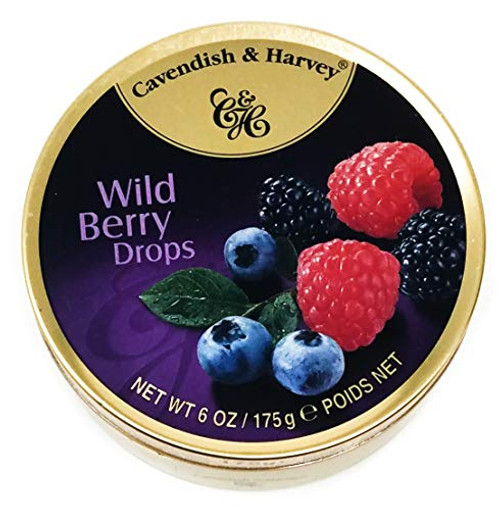 Cavendish Harvey Wild Berry Drops 7oz Metal Tin Cavendish Harvey Wild Berry Drops 7oz Metal Tin