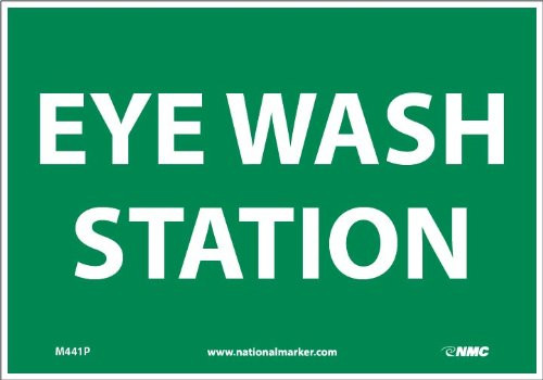 NMC M441P Emergency and First Aid Sign EYE WASH STATION 10 Width x 7 Height Pressure Sensitive Vinyl White On Green NMC M441P Emergency and First Aid Sign EYE WASH STATION 10 Width x 7 Height Pressure Sensitive Vinyl White On Green