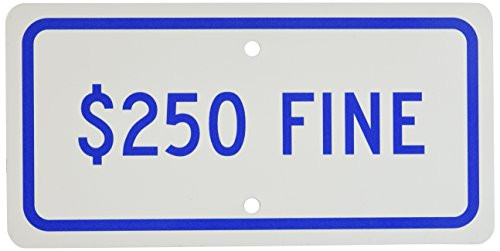 NMC TMA9G Handicap Parking Sign Legend 250 FINE 6 Length x 12 Height Aluminum 0040 Blue on White