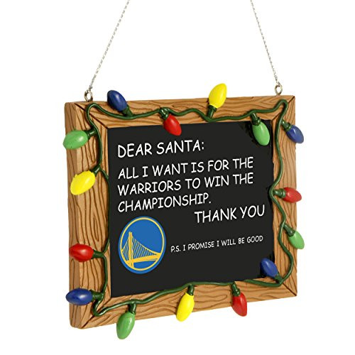 FOCO NBA Golden State Warriors Resin Chalkboard Sign Ornament