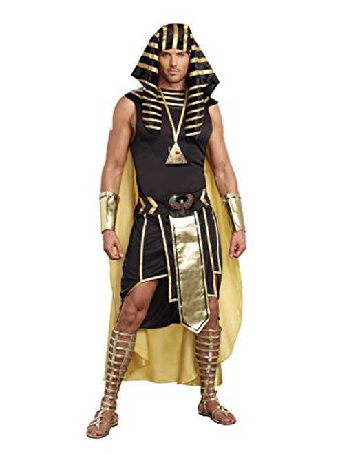 Dreamgirl Mens King of Egypt King Tut Costume BlackGold XLarge