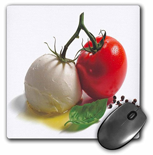3dRose LLC 8 x 8 x 025 Inches Mouse Pad Photo of Tomato N Mozzarella Ball Jpg mp986161