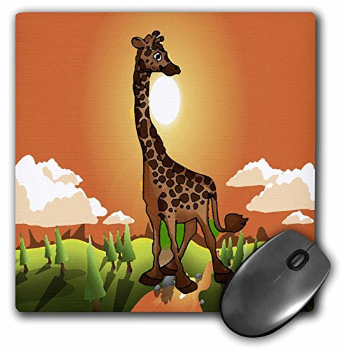 3dRose LLC 8 x 8 x 025 Inches Happy Giraffe Mouse Pad mp57331