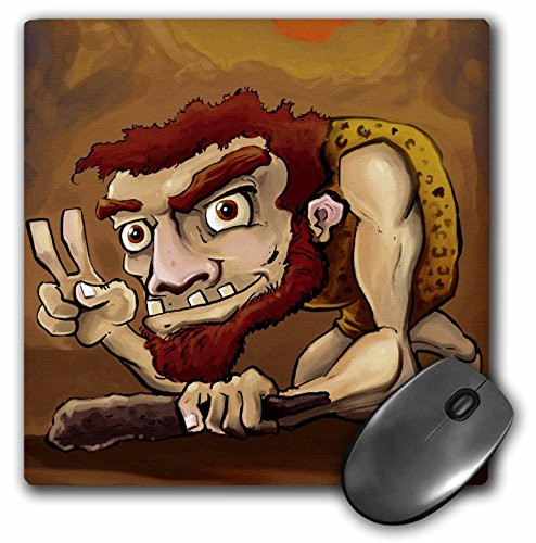 3dRose LLC 8 x 8 x 025 Inches Mouse Pad Rugged Caveman Giving The Peace Sign mp530711