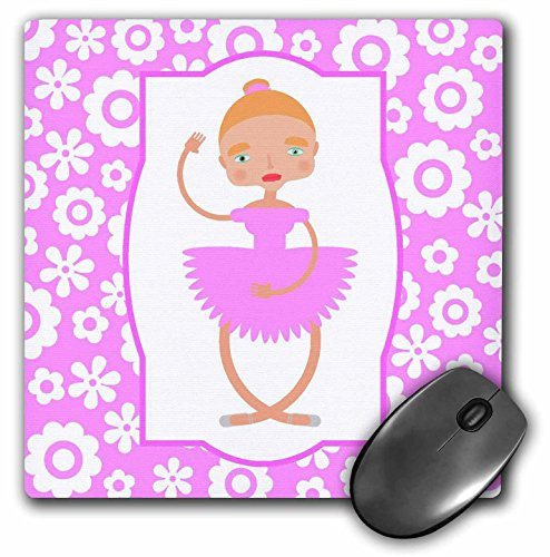 3dRose LLC 8 x 8 x 025 Inches Mouse Pad Ballet or Classic Dancer Cartoon Girl mp1606261