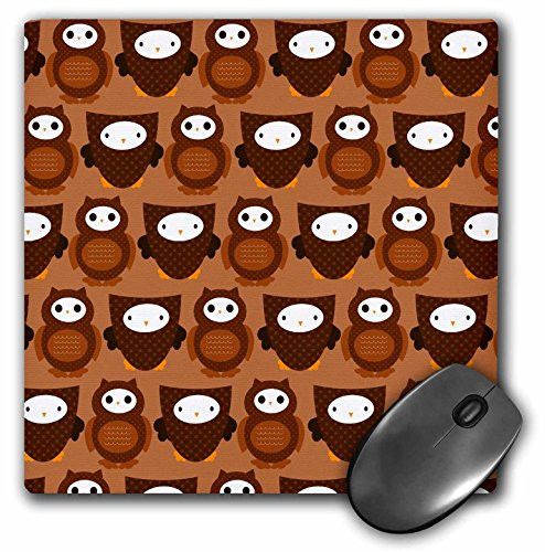 3dRose LLC 8 x 8 x 025 Inches Mouse Pad Cute Little Brown Owls Birds Animals mp1644691