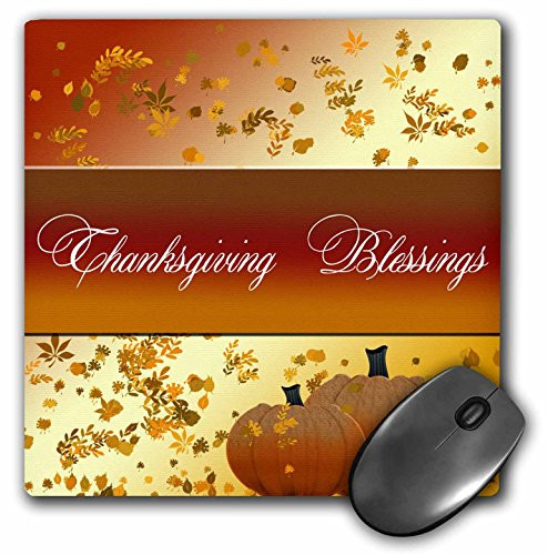 3dRose LLC 8 x 8 x 025 Inches Mouse Pad Thanksgiving Blessings Fall and Pumpkins mp1657261