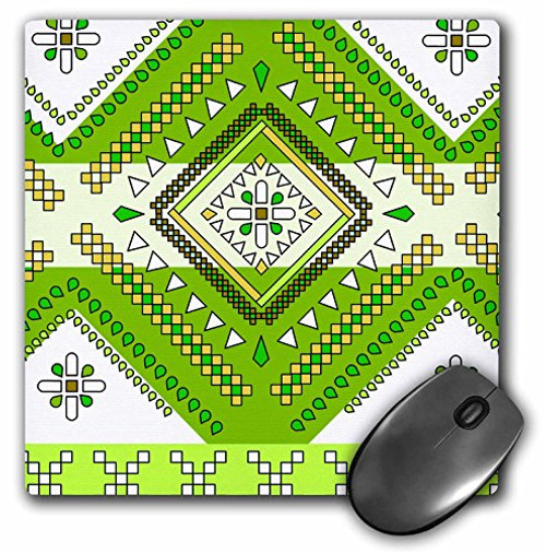 3dRose LLC 8 x 8 x 025 Inches Mouse Pad Aztec Andes Tribal Diamond Pattern Green and White mp1658061 3dRose LLC 8 x 8 x 025 Inches Mouse Pad Aztec Andes Tribal Diamond Pattern Green and White mp1658061