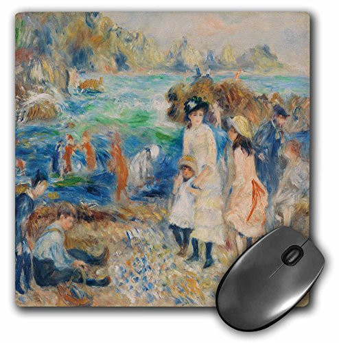 3dRose LLC 8 x 8 x 025 Inches Mouse Pad Children on The Seashore 1883 by PierreAuguste Renoir mp1697791