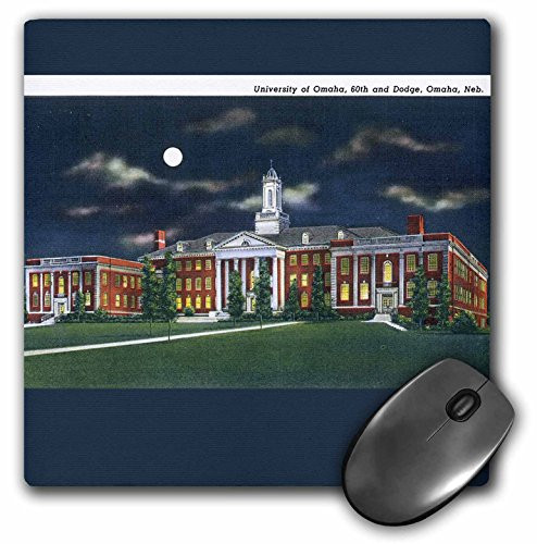 3dRose LLC 8 x 8 x 025 Inches Mouse Pad Vintage Postcard of The University of Omaha Omaha Nebraska mp1702791