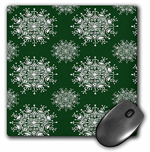 3dRose LLC 8 x 8 x 025 Inches Mouse Pad Vintage Snowflake Pattern in Green and White mp1710631 3dRose LLC 8 x 8 x 025 Inches Mouse Pad Vintage Snowflake Pattern in Green and White mp1710631
