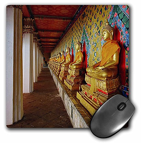3Drose 8 X 8 X 025 Inches Mouse Pad Line of Buddhas Wat Arun Bangkok Thailand Adam Jones mp708181