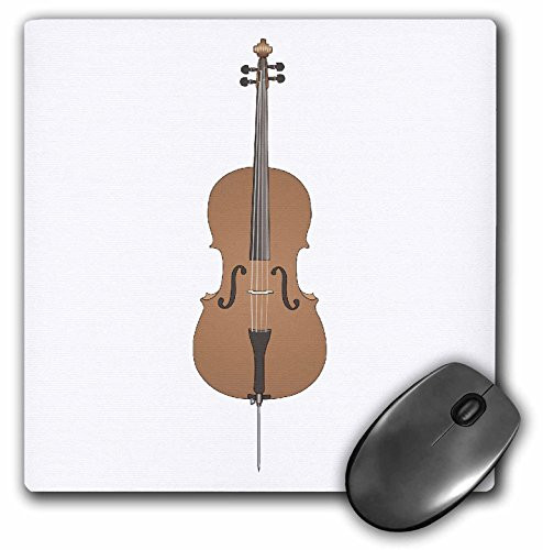 3dRose 8 x 8 x 025 Inches Mouse Pad Cello Music Instrument Musician Orchestra Design mp1501061