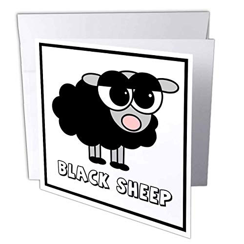 3dRose Little Black Sheep Design  Greeting Cards 6 x 6 inches set of 6 gc61581