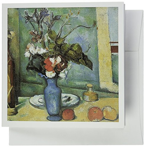3dRose Blue Vase by Paul Cezanne Impressionist Still Life  Greeting Cards 6 x 6 inches set of 6 gc1264451