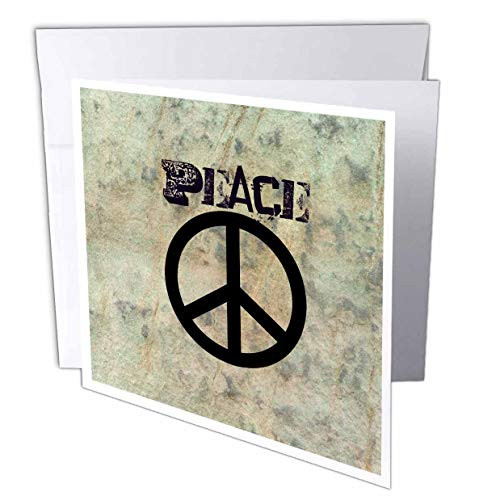 3dRose Stone Wall Peace Sign Art Symbols Sixties  Greeting Cards 6 x 6 inches set of 12 gc293602
