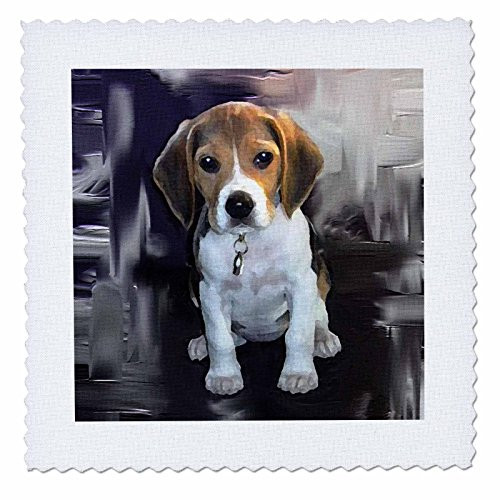 3dRose qs40213 BeagleQuilt Square 8 by 8Inch