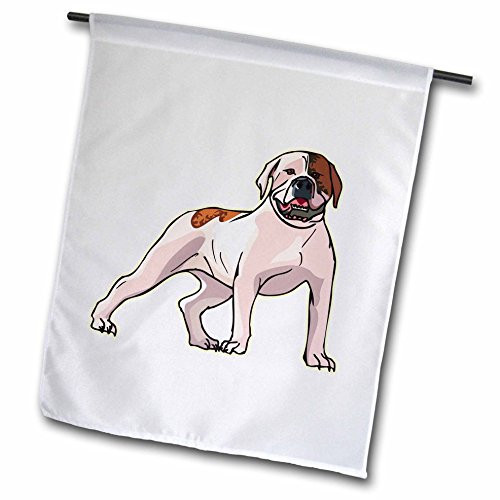 3dRose fl1289341 Cute and Cuddly Canine American Bulldog Garden Flag 12 by 18Inch