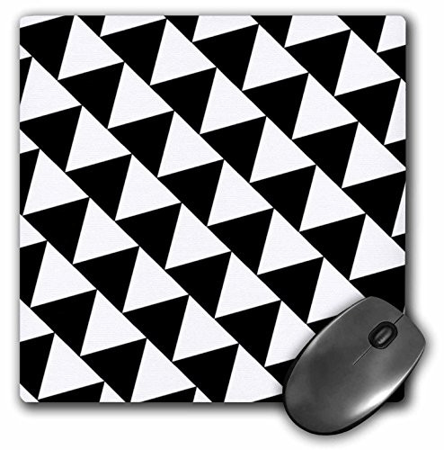 3dRose Black and White Triangle Pattern Retro Diagonal Geometric Design Mouse Pad mp1839031