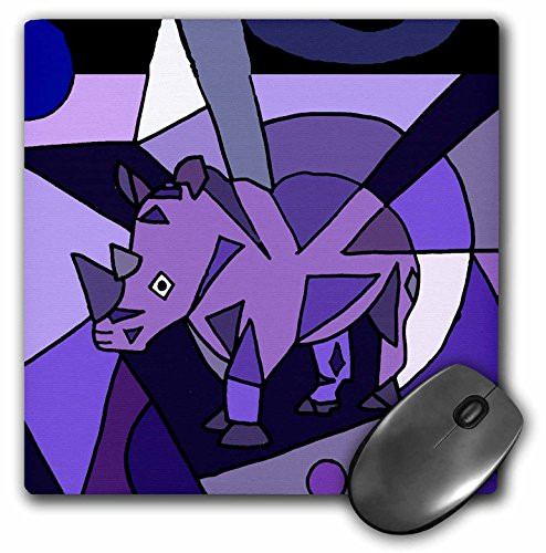 3dRose Blue Rhino Abstract Art  Mouse Pad 8 by 8 inches mp2005331