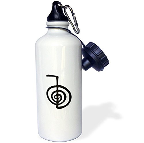 3dRose Check Black and White PatternCheckered Checked Squares Chess Checkerboard Or Racing Car Race Flag Sports Water Bottle 21 oz White