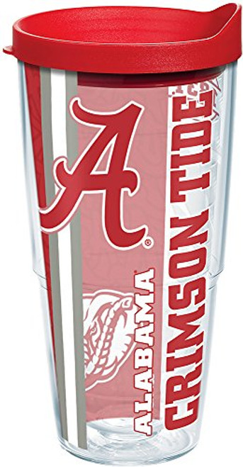 Tervis Alabama Crimson Tide College Pride Tumbler with Wrap and Red Lid 24oz Clear Tervis Alabama Crimson Tide College Pride Tumbler with Wrap and Red Lid 24oz Clear
