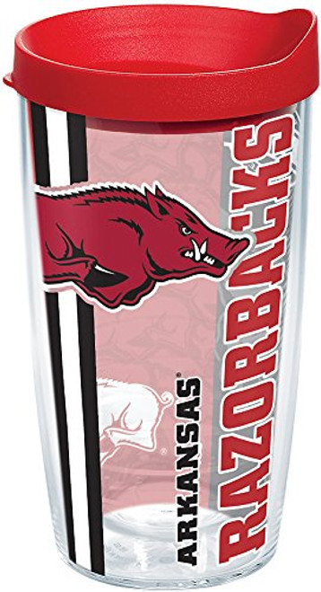 Tervis Arkansas Razorbacks College Pride Tumbler with Wrap and Red Lid 16oz Clear