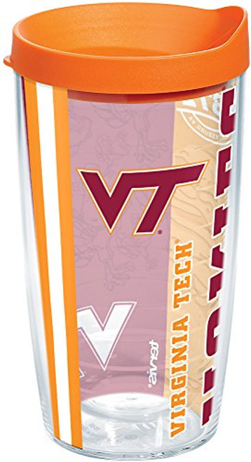 Tervis Virginia Tech Hokies College Pride Tumbler with Wrap and Orange Lid 16oz Clear Tervis Virginia Tech Hokies College Pride Tumbler with Wrap and Orange Lid 16oz Clear