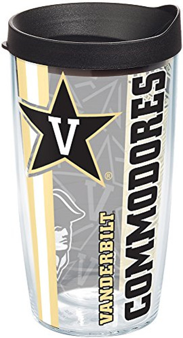 Tervis Vanderbilt Commodores College Pride Tumbler with Wrap and Black Lid 16oz Clear Tervis Vanderbilt Commodores College Pride Tumbler with Wrap and Black Lid 16oz Clear