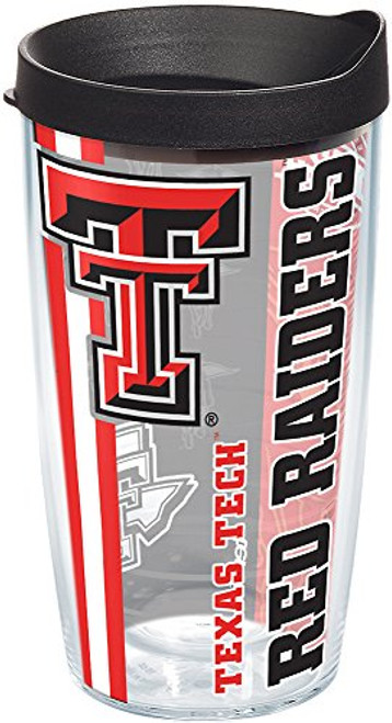 Tervis Texas Tech Red Raiders College Pride Tumbler with Wrap and Black Lid 16oz Clear