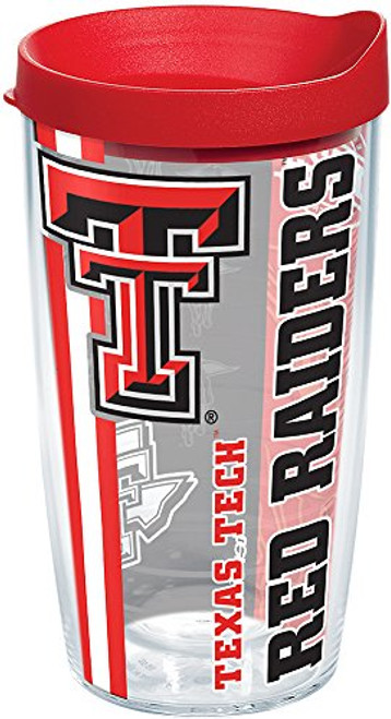 Tervis Texas Tech Red Raiders College Pride Tumbler with Wrap and Red Lid 16oz Clear