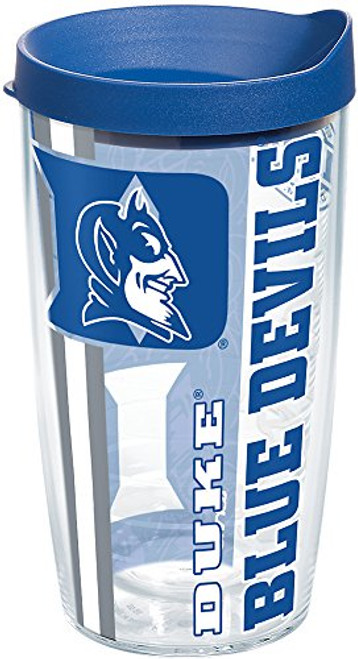 Tervis Duke Blue Devils College Pride Tumbler with Wrap and Blue Lid 16oz Clear