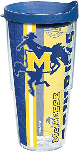 Tervis McNeese State Cowboys College Pride Tumbler with Wrap and Blue Lid 24oz Clear