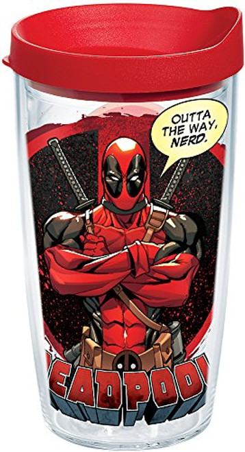 Tervis Marvel Deadpool Insulated Tumbler with Wrap and Red Lid 16oz Clear Tervis Marvel Deadpool Insulated Tumbler with Wrap and Red Lid 16oz Clear