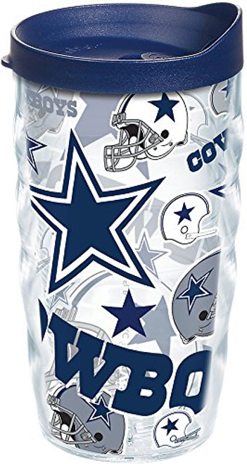 Tervis NFL Dallas Cowboys All Over Tumbler with Wrap and Navy Lid 10oz Wavy Clear Tervis NFL Dallas Cowboys All Over Tumbler with Wrap and Navy Lid 10oz Wavy Clear