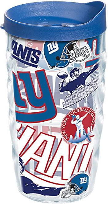 Tervis NFL New York Giants All Over Tumbler with Wrap and Blue Lid 10oz Wavy Clear Tervis NFL New York Giants All Over Tumbler with Wrap and Blue Lid 10oz Wavy Clear